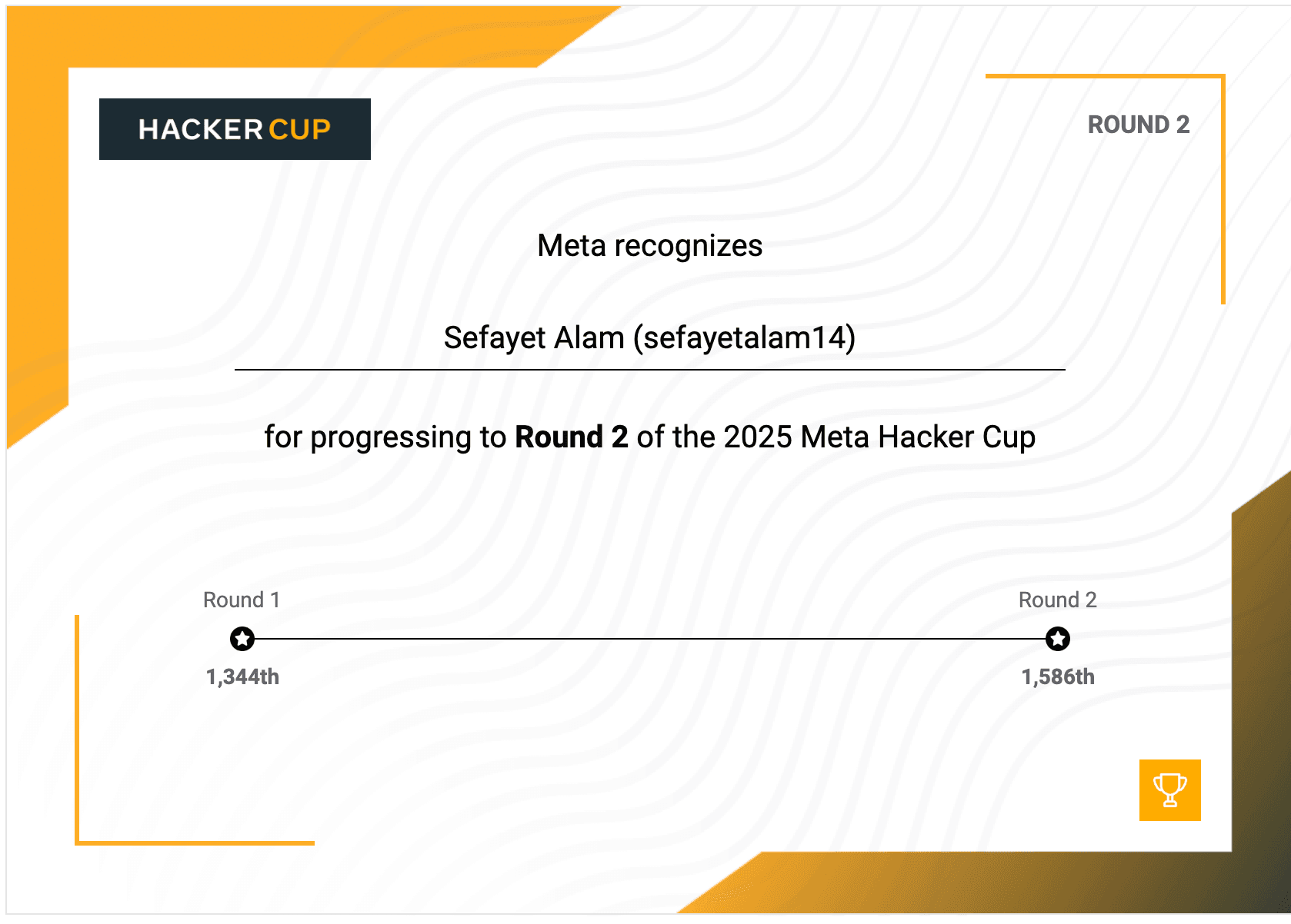 Meta Hacker Cup 2025 — Certificate